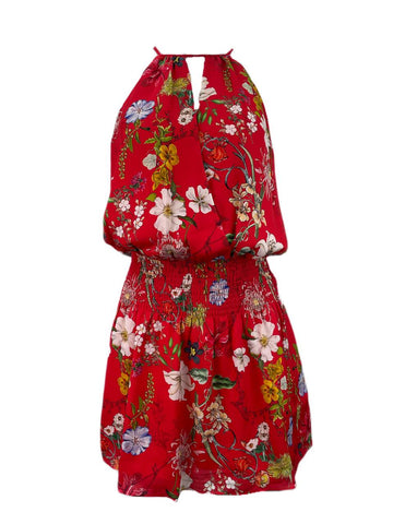 PARKER Women's Red Sangria Silk Mini Dress Size S NWT