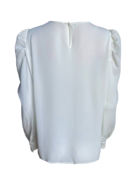 Vince Camuto Women's Antiq White Sapphire Bloom Blouse Size L NWT