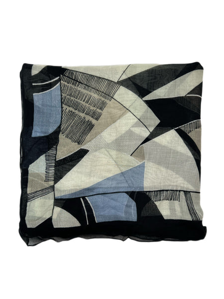 Marina Rinaldi Women's Ski Blue Saul Floral Printed 50"x50" Scarf One Size NWT