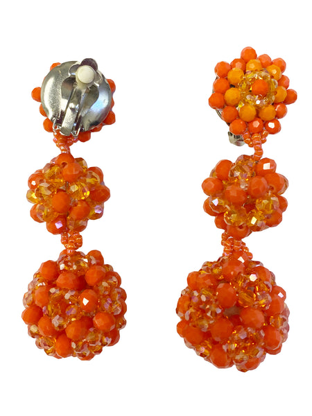 Roberta Roller Rabbit Women's Sevilla Beaded Clip-On Earrings One Size Orange