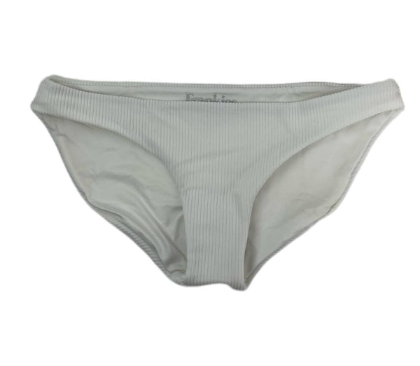Frankies White Shea Ribbed Swim Bottom Size S NWT