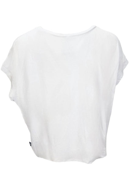 TEREZ Women's White Round Neck T-Shirt #2439547 Small NWT