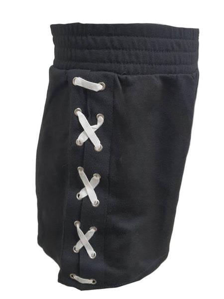 TEREZ Girl's Black Laced French Terry Shorts #1197640 NWT