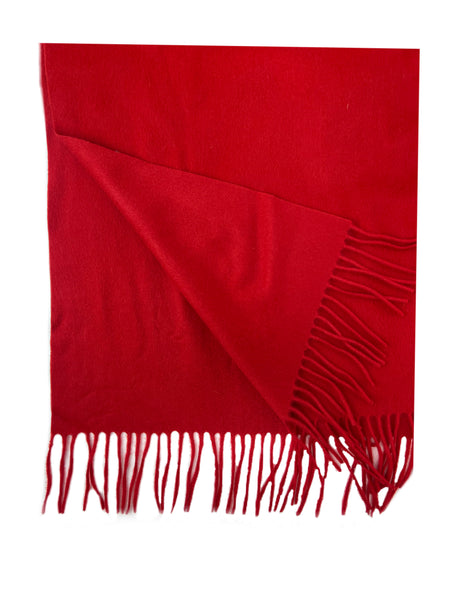 Marina Rinaldi Women's Red Silla Cashmere Fringe Hem 70"x27" Scarf One Size NWT