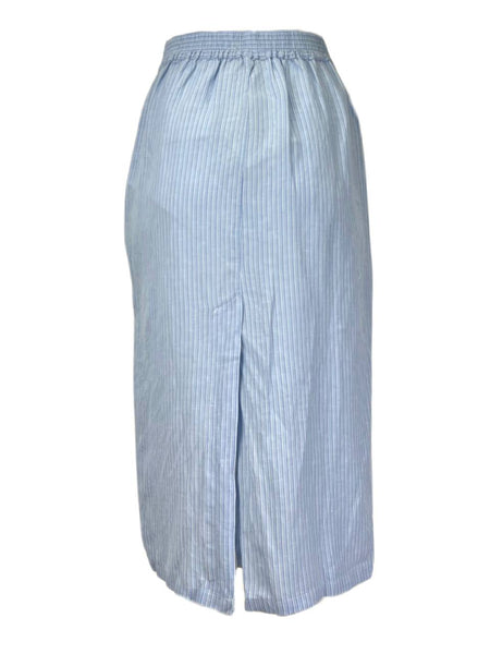 DL1961 Women's Blue Stripe Front Button Midi Skirt #8748 NWT