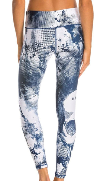 HARDCORESPORT Women's Blue Bam Cranium Leggings #BAM Medium NWT