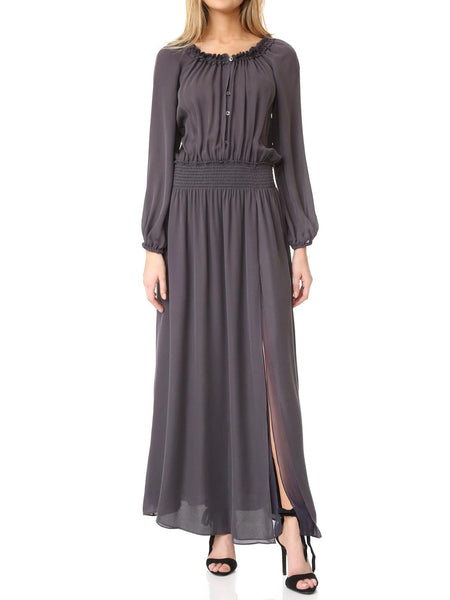 LOVESHACKFANCY Women's Silk Smocked Maxi Dress $475 NEW
