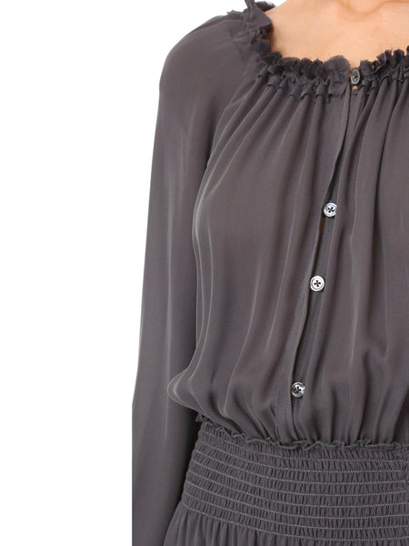 LOVESHACKFANCY Women's Silk Smocked Maxi Dress $475 NEW