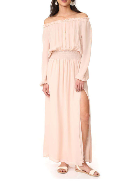 LOVESHACKFANCY Women's Silk Smocked Maxi Dress $475 NEW