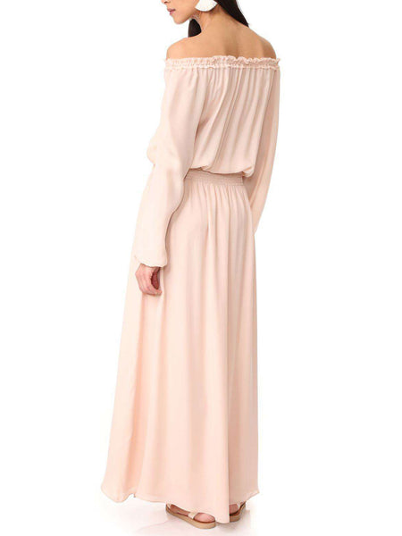 LOVESHACKFANCY Women's Silk Smocked Maxi Dress $475 NEW