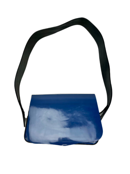 Max Mara Women's Blu Sorriso Magnetic Closure Shoulder Bag NWT