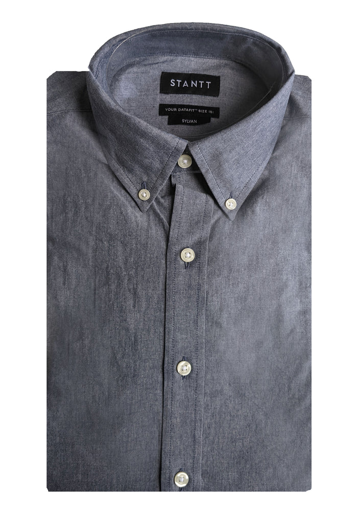 STANTT Blue Chambray Casual Button Up Shirt Sylvan Fit NWT