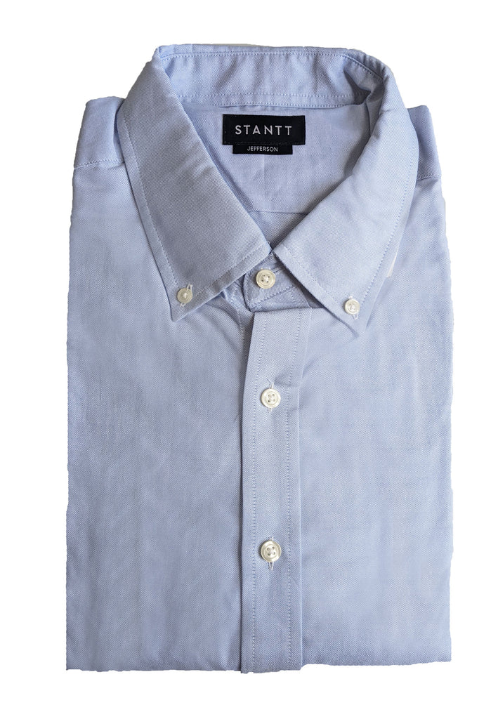 STANTT Light Blue Oxford Weave Casual Button Up Shirt Jefferson Fit NWT