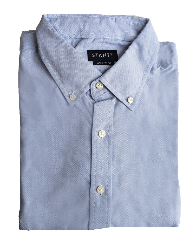 STANTT Light Blue Oxford Weave Casual Button Up Shirt Lexington Fit 16.5-30/31