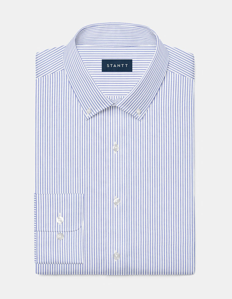 STANTT Men's Light Blue Stripe Casual Button Up Shirt Houston Fit 14.5-31/32 NEW