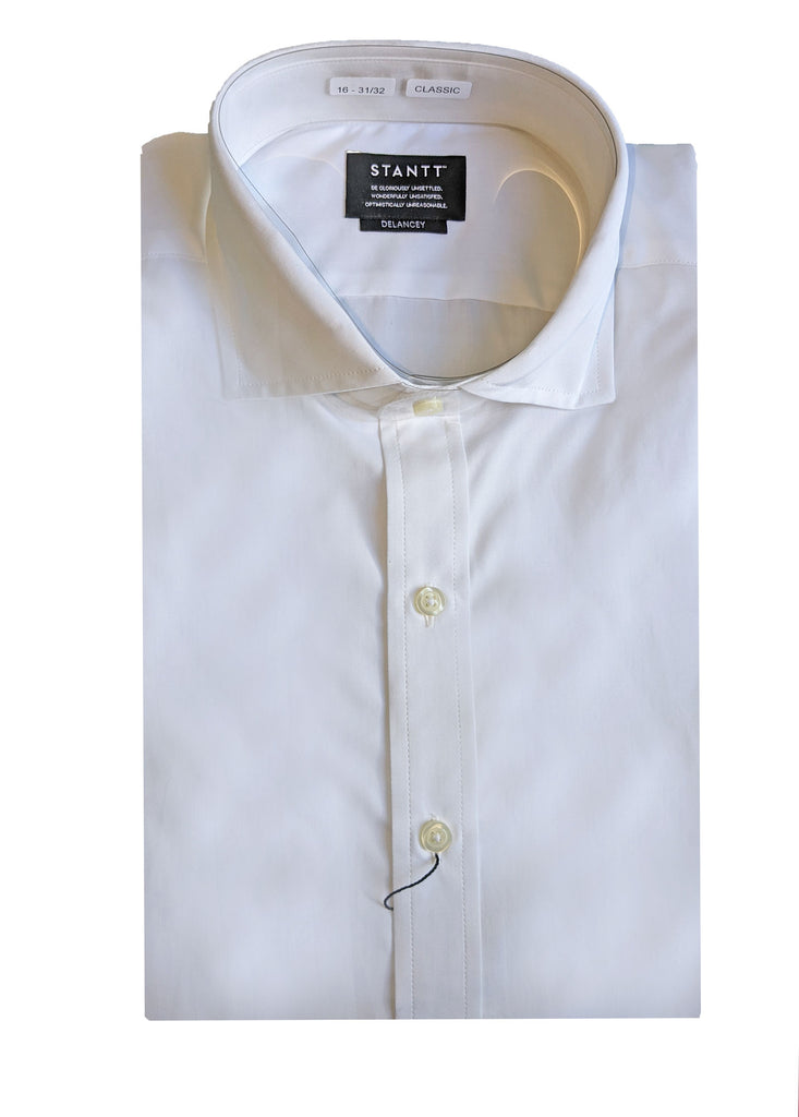 STANTT White Twill Cutaway Button Up Shirt Delancey Fit 16- 31/32 Classic