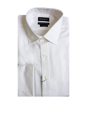STANTT White Twill Mod Spread French Cuff Button Up Shirt Jackson Fit 16-35/36