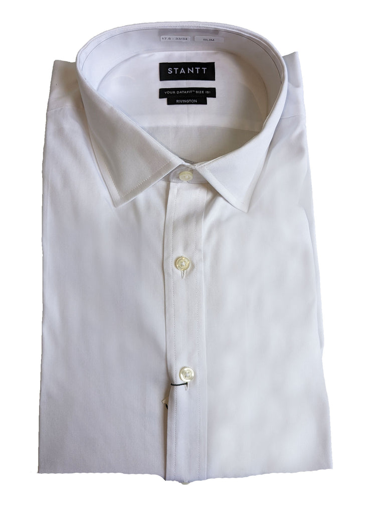 STANTT Men's Mini Herringbone Mod Spread Button Up Shirt Rivington Fit  NWT