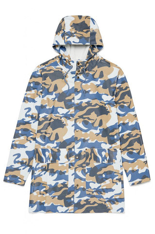 STUTTERHEIM Unisex Denim Camo Stockholm DS Raincoat Small NEW