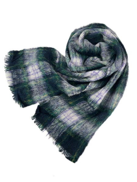 Marina Rinaldi Women's Dark Navy Stresa Plaid 72"x10" Scarf One Size NWT