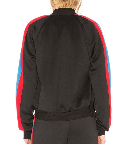 PAM & GELA Women's Black Crop Track Stripe Jacket #55131698 NWT