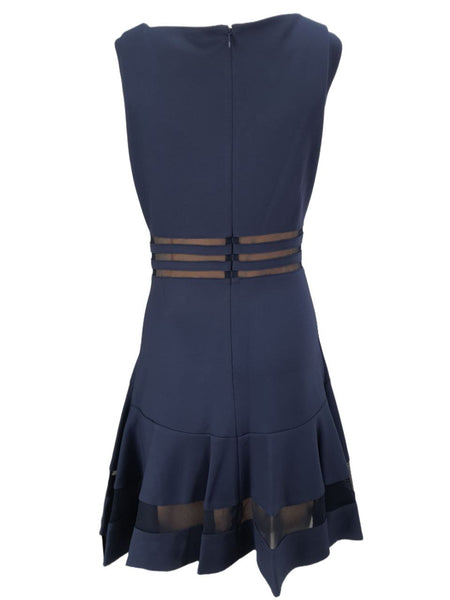 ERIN Women's Blue A-Line Fisnet Insert Dress #50315623780 4 NWT