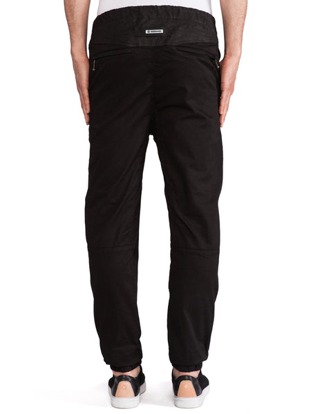 ZANEROBE Men's Black Leather Track Sureshot Jogger Pants $299 NWT