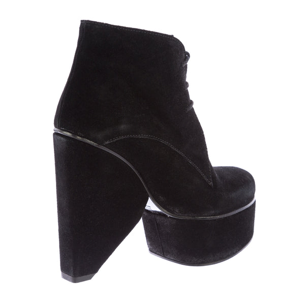 SURFACE TO AIR Women's Black Suede Bat Louna Derby V1 Lace Booties $500 NEW