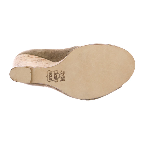 SURFACE TO AIR Women's Taupe Suede Buckle Liege Wedge Sandal WSS11-LBL $460 NEW