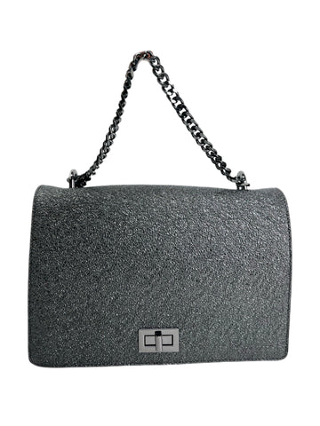 Marina Rinaldi Women's Dark Grey Svezia Faux Leather Push Lock Handbag One Size