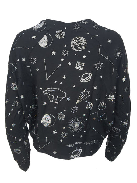 TEREZ Women's Black Hologram Star Wars Sweatshirt #23608278 NWT