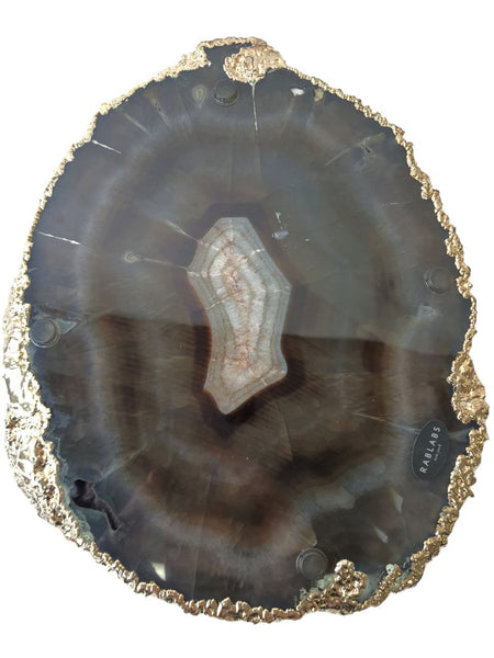 RABLABS Midnight And Gold Agate Natural Stone Platter #TR006 NWB