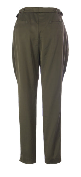 TRUE ROYAL Women's Zipper Casual Pants IT 46 Khaki Green