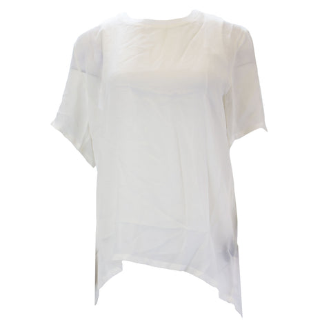 BLK DNM Women's White Sheer T-Shirt 12 #VTS6301 Medium $215 NWT