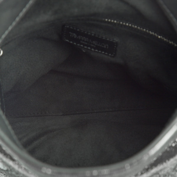 Tamara Mellon Small Black/Silver Laminto Dazzle Clutch $995 NEW