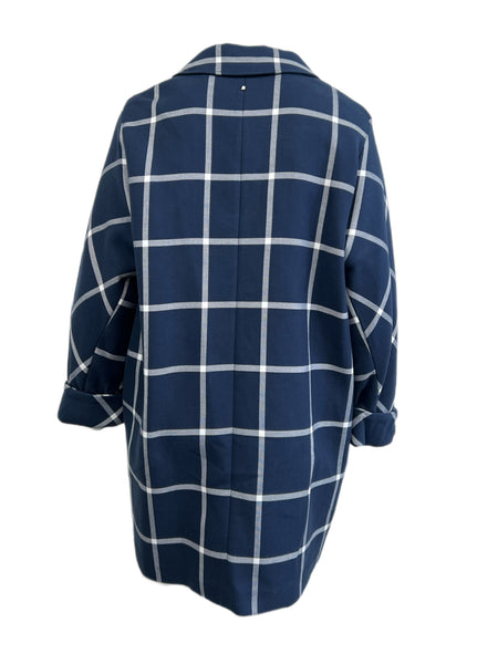 Marina Rinaldi Women's Black Targa Plaid Cotton Blended Coat Size 18W/27 NWT