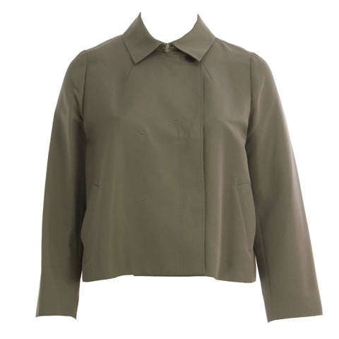 MARINA RINALDI Women's Brown Taro Hidden Button Jacket $980 NWT