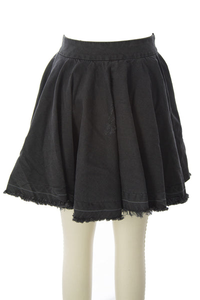 SURFACE TO AIR Women's Destroy Black Denim Tate Skirt $210 NEW