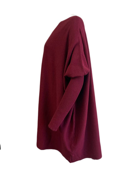 LOST IN LUNAR Women's Wine Taylor Knit Oversized Sweater L/XL NWT