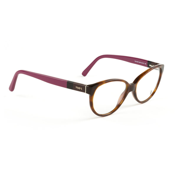Tod's Semi-Cateye Full Rim Eyeglass Frames TO5100 53mm Havana/Pink