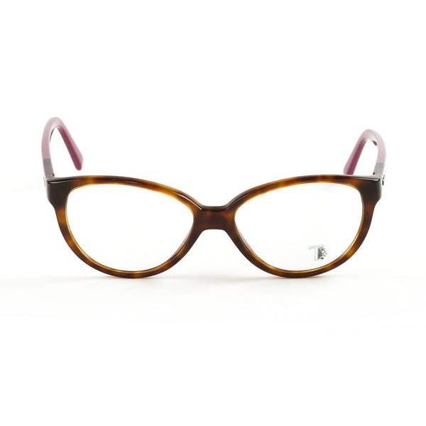 Tod's Semi-Cateye Full Rim Eyeglass Frames TO5100 53mm Havana/Pink