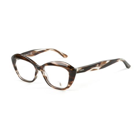 TOD'S Brown Horn Semi-Cateye Eyeglass Frames TO5115-048 NEW
