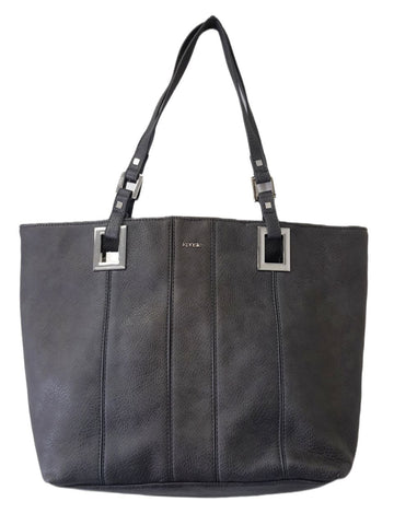 KENSIE Women's Grey Vegan Leather Large Tote Handbag #Ken240 NWT