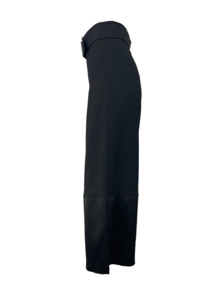 SOLACE London Black Wide Leg Belted Trousers Size US 4 NWT
