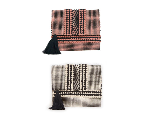 ROBERTA ROLLER RABBIT Women's Cotton Tassel Tucson Clutch $78 NEW