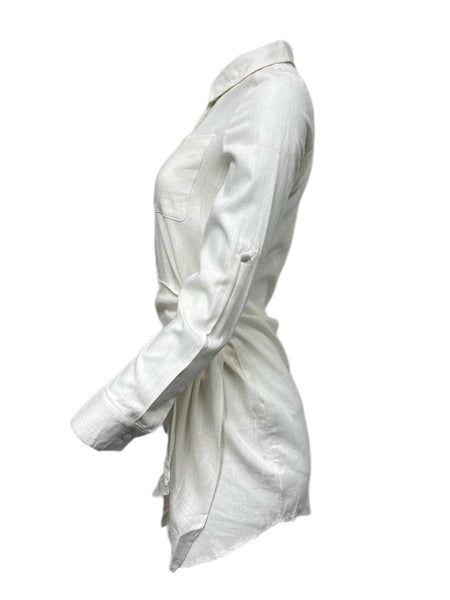 LOST IN LUNAR Women's White Long Sleeve Tunic Shirt Size XS NWT