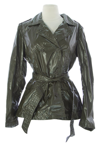 ADD Women's Oil Green Polyamide Button Close Jacket UAW419 $250 NEW