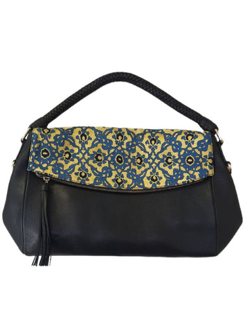 POPINJAY Women's Black Lotus Shoulder Bag #Popin6 One Size NWT