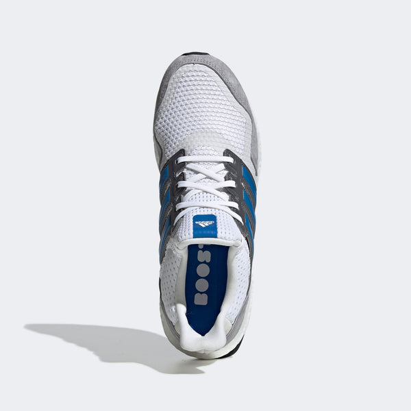 ADIDAS Men's UltraBOOST S&L Sneakers, Cloud White/True Blue, 14