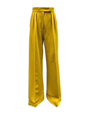Max Mara Women's Yellow Urlo Mid Rise Wide Leg Jersey Pants Size 4 NWT